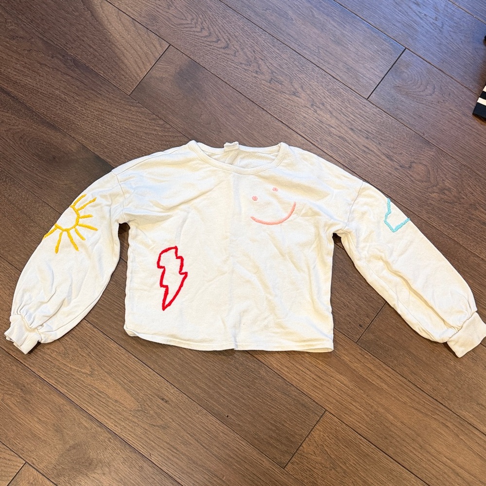 Stem Embroidered Sweatshirt in CREAM (6) C5-076